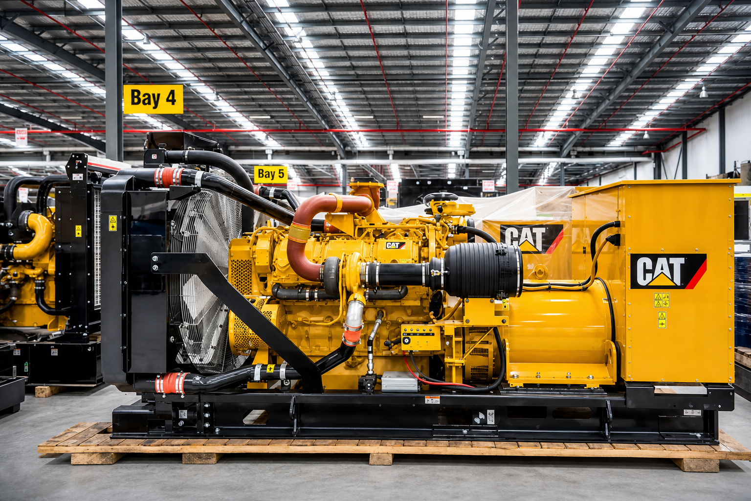 CAT industrial generator in warehouse bay